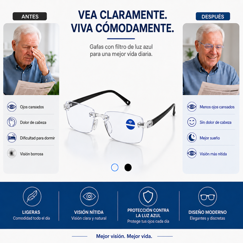 Gafas de lectura con filtro de luz azul - 1 + 1 gratis