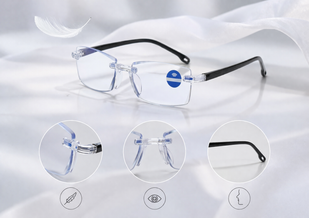 Monture sans bords, légère et discrète